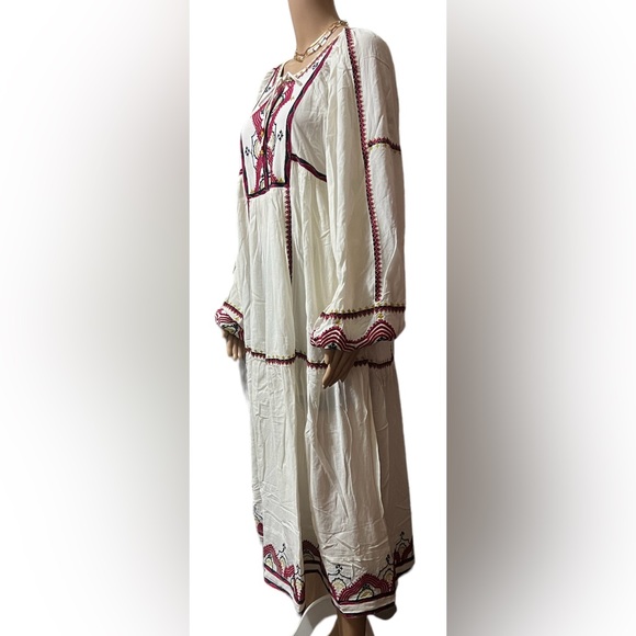 Free People Sweet Escape Midi Boho Peasant Dress in Cream Combo Size XS … - Picture 4 of 10